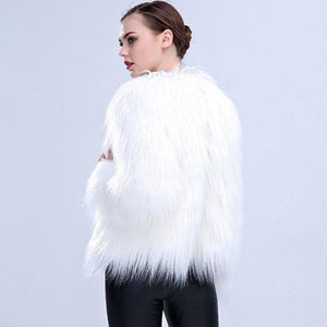 Clever Kittens Faux Fur Festival Coat with Led Lights Clubwear