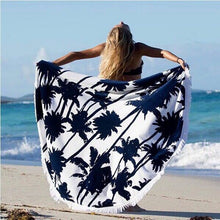 Clever Kittens Black and White Palm Tree Beach Towel