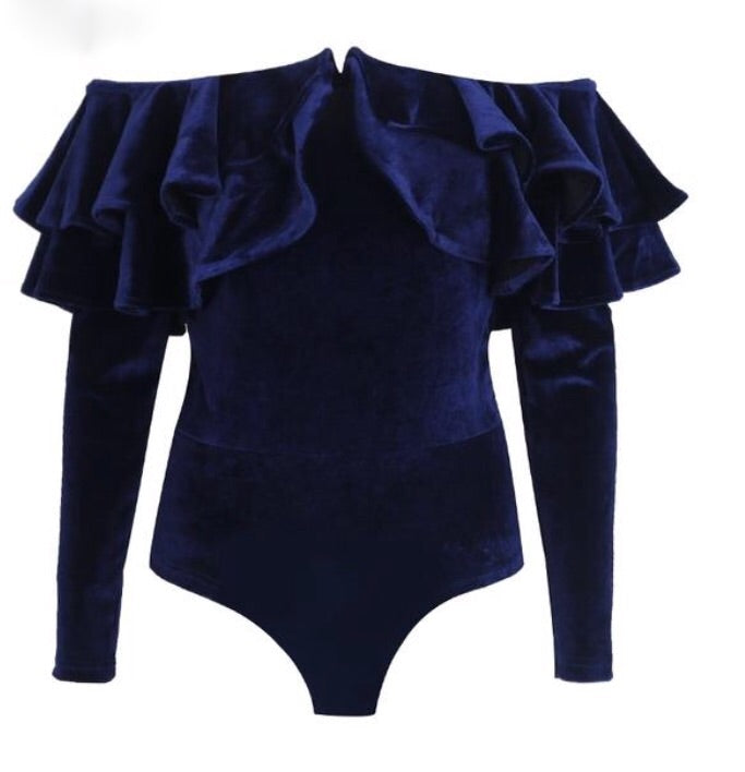 Mesh Ruffled Bodysuit sold by A Velvet Window